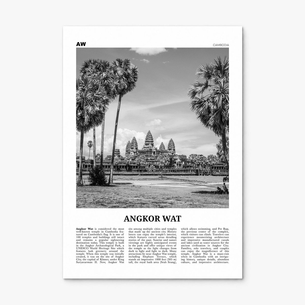 Angkor Wat Newspaper Poster, print only (unframed)