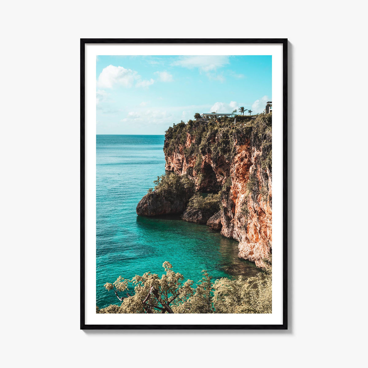 Anguilla colorful photo poster of Caribbean – vertical wall art, unframed print shown in interior mockup