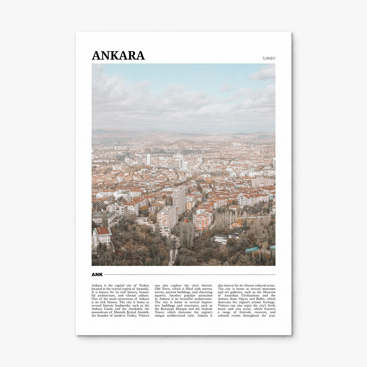 Ankara Travel Poster, print only (unframed)