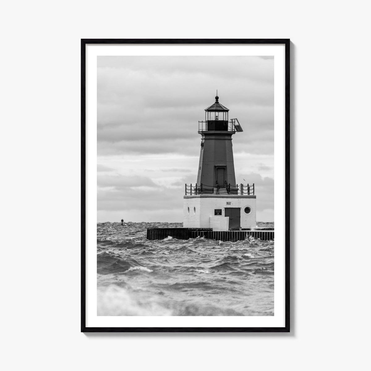 Ann Arbor no. 2 black & white photo poster of Michigan, USA – vertical wall art, unframed print shown in interior mockup