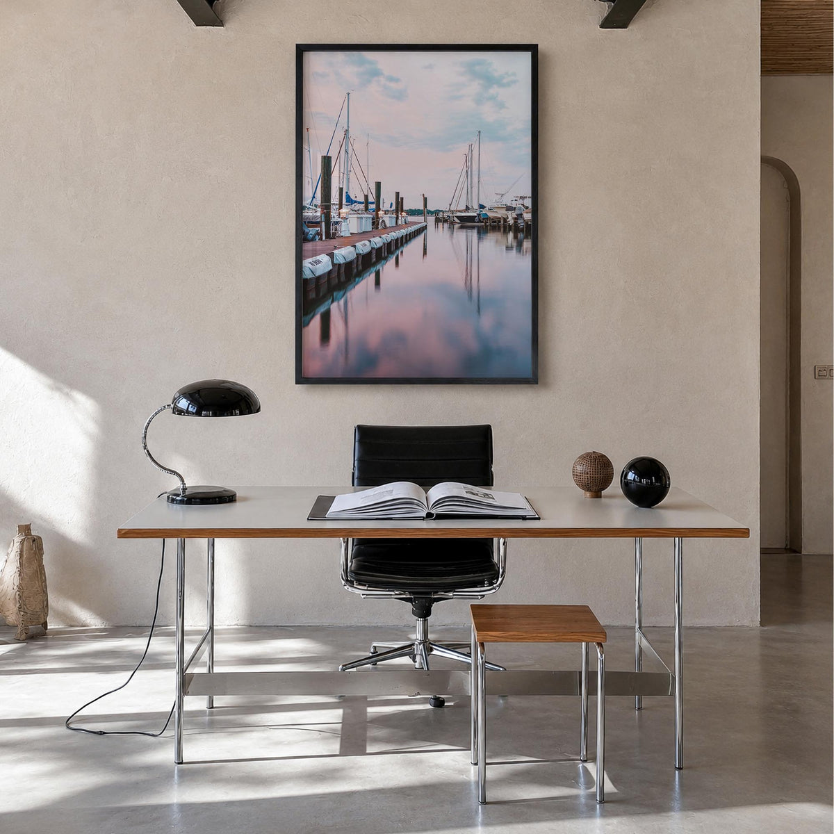 Annapolis no. 2 colorful photo poster of Maryland, USA – vertical wall art in black wood frame, hanging on wall