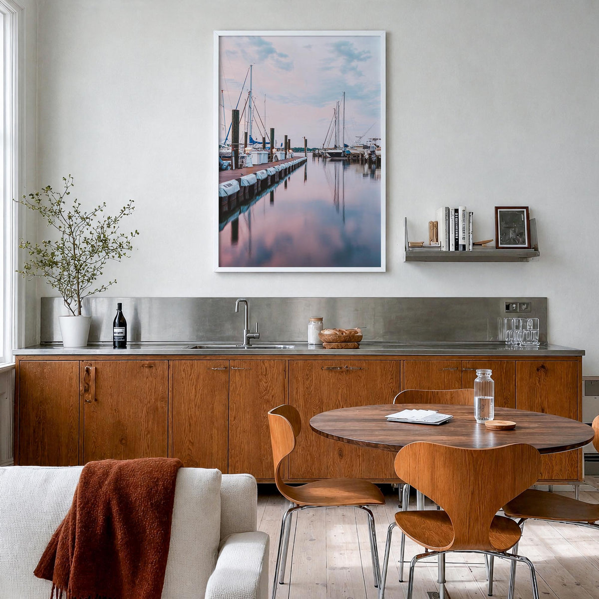 Annapolis no. 2 colorful photo poster of Maryland, USA – vertical wall art in white wood frame, hanging on wall