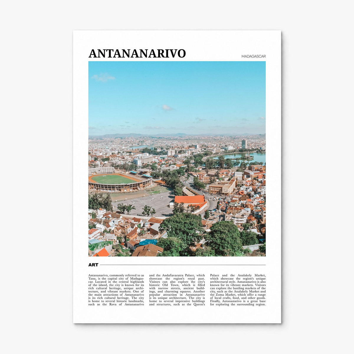 Antananarivo Travel Poster, print only (unframed)