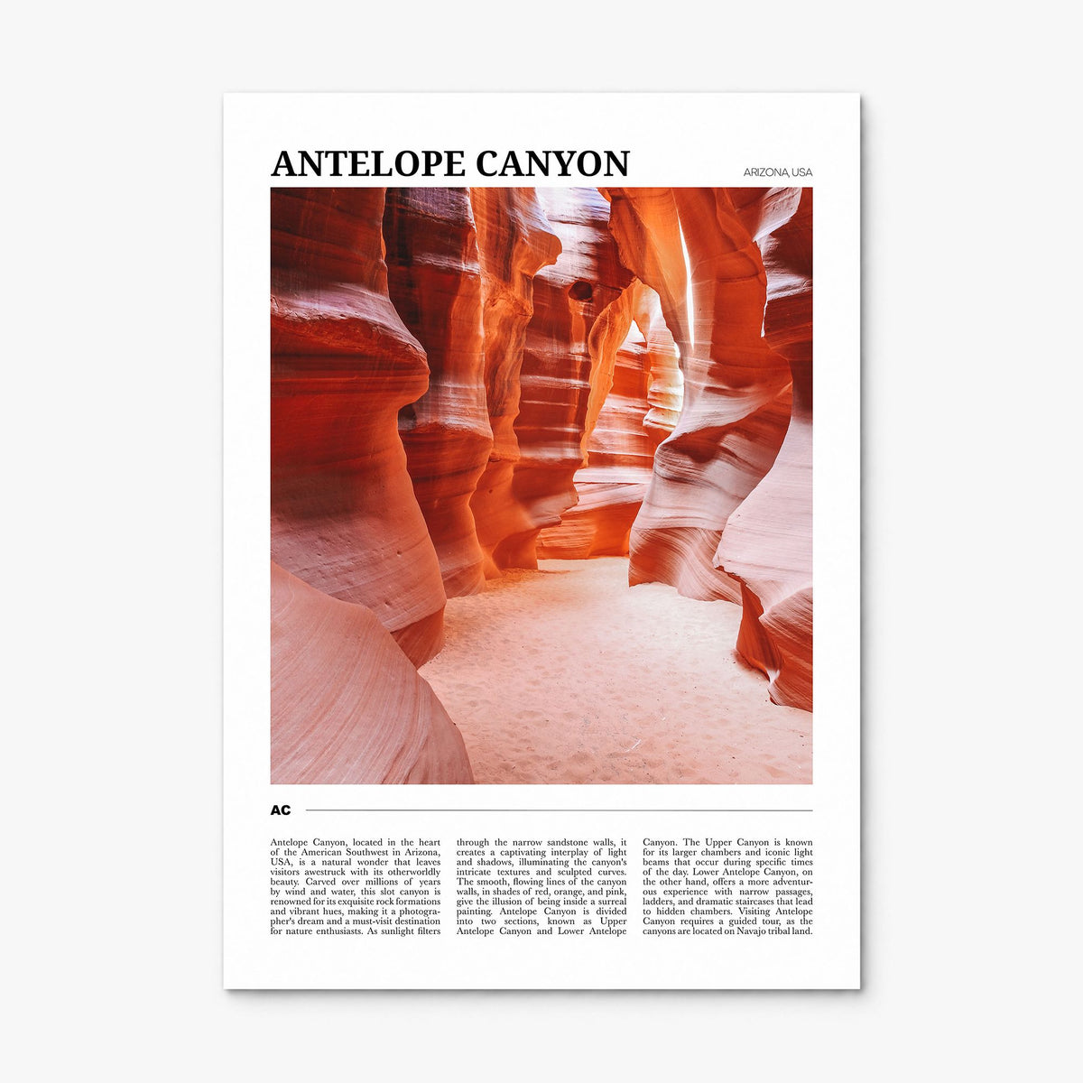 Antelope Canyon Travel Poster, print only (unframed)
