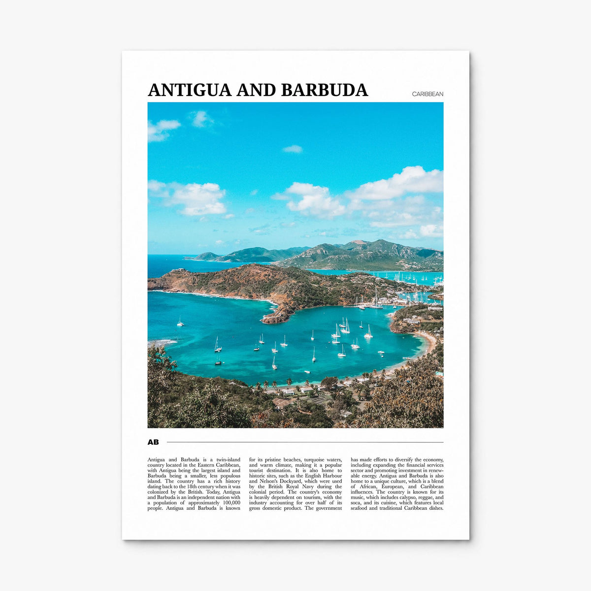 Antigua and Barbuda Travel Poster, print only (unframed)