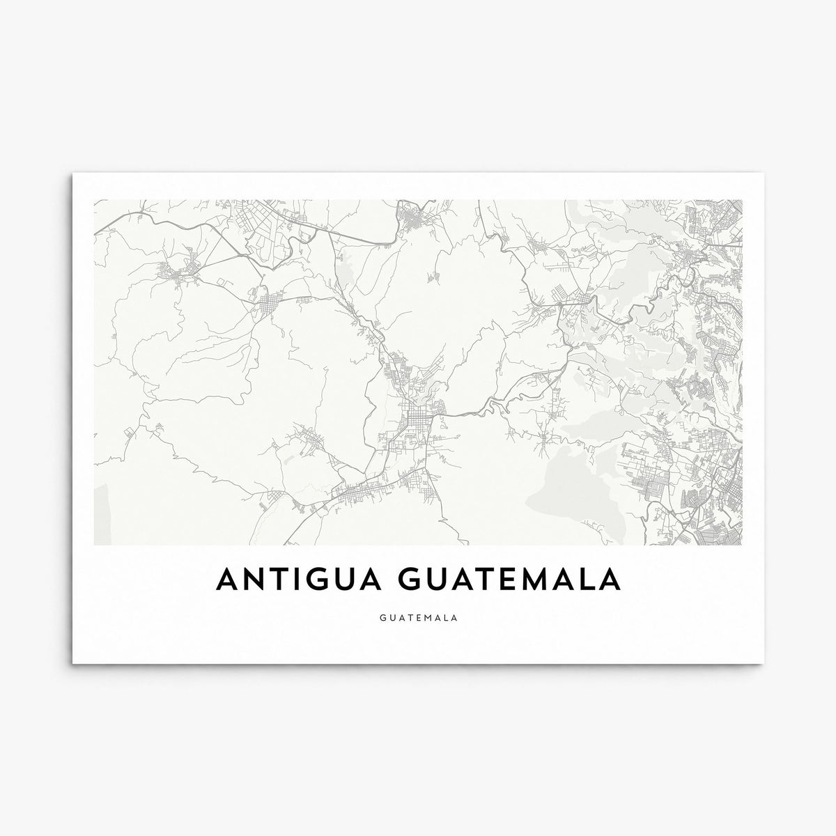 Antigua Guatemala Map Poster, print only (unframed)