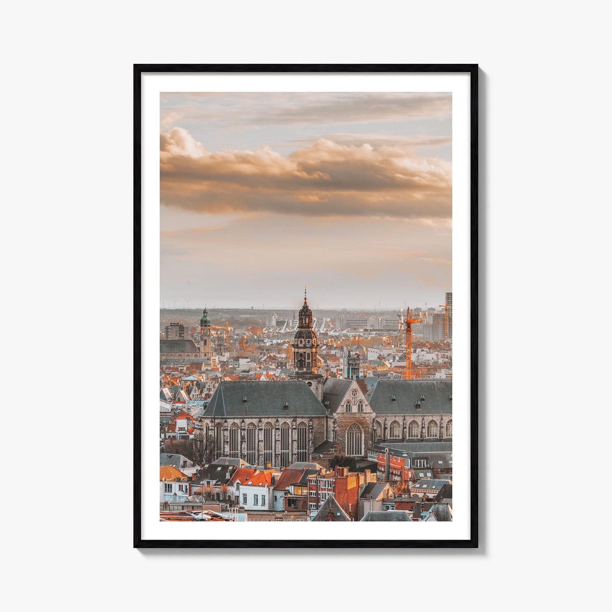 Antwerp colorful photo poster of Belgium – vertical wall art, unframed print shown in interior mockup