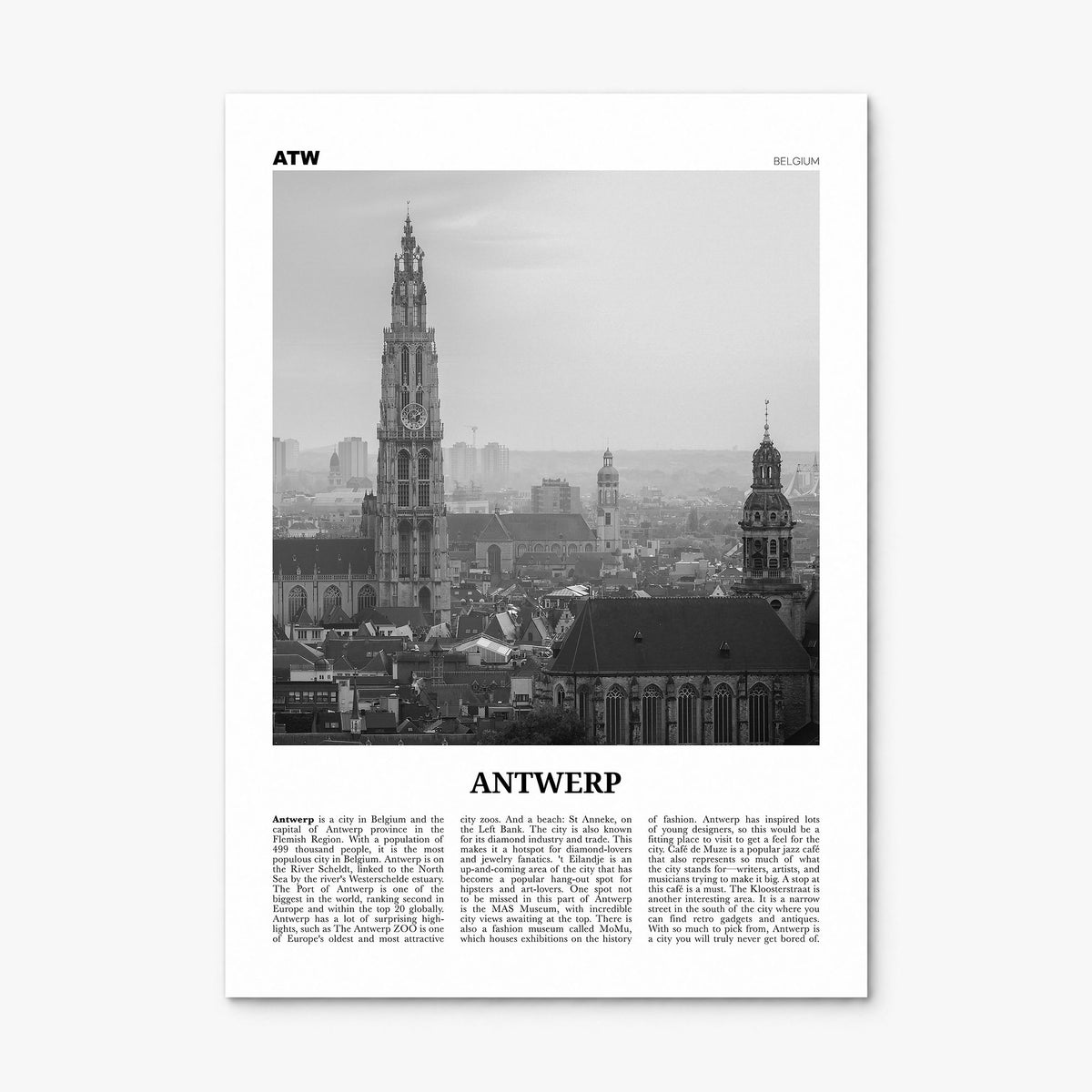Antwerp Newspaper Poster, print only (unframed)