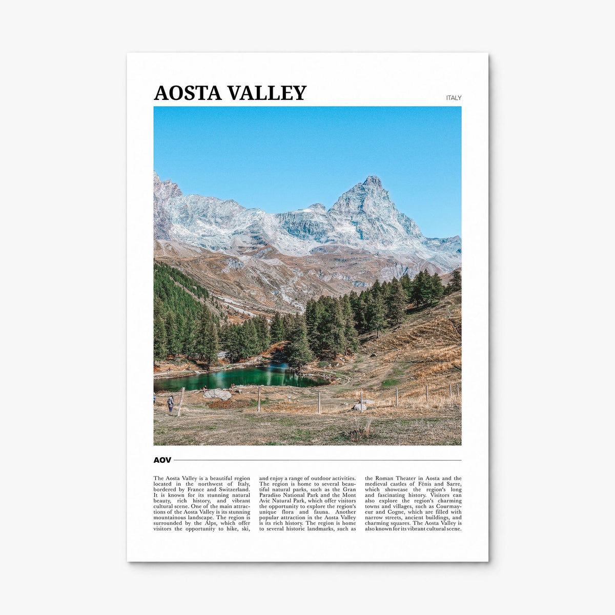 Aosta Valley Travel Poster, print only (unframed)
