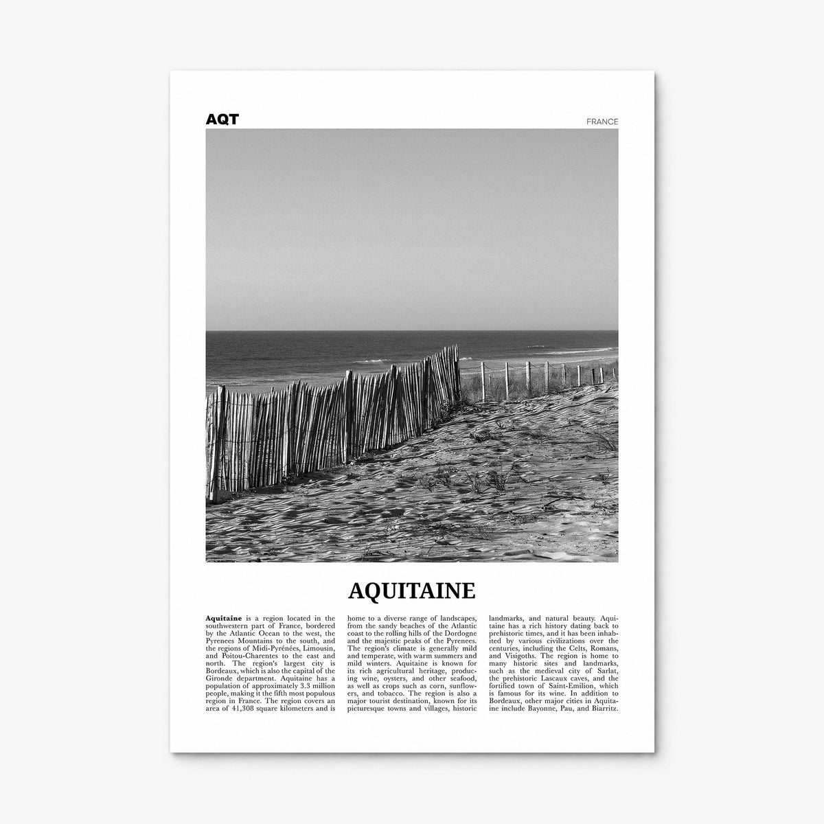 Aquitaine Newspaper Poster, print only (unframed)