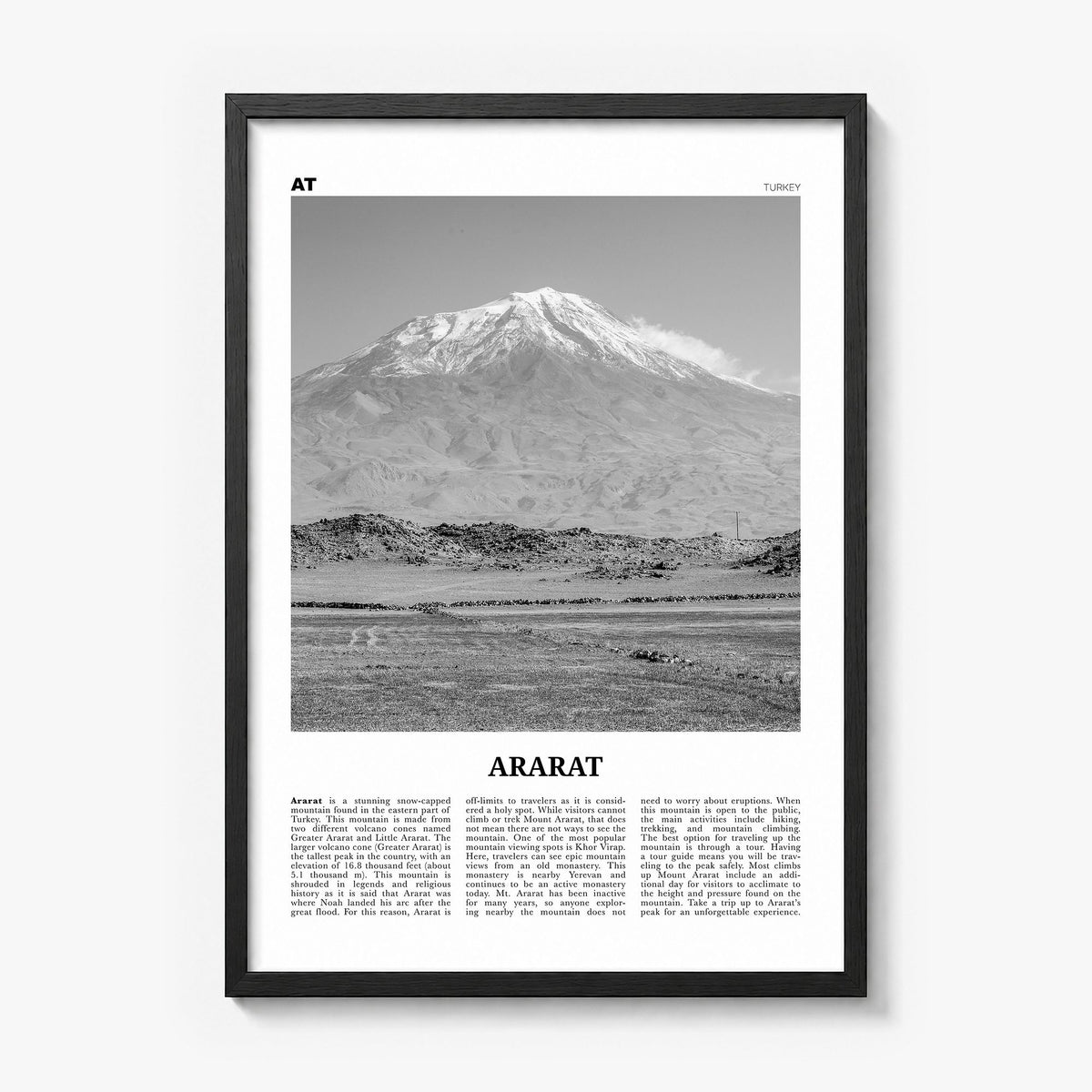 Ararat Newspaper Poster in a black wood frame