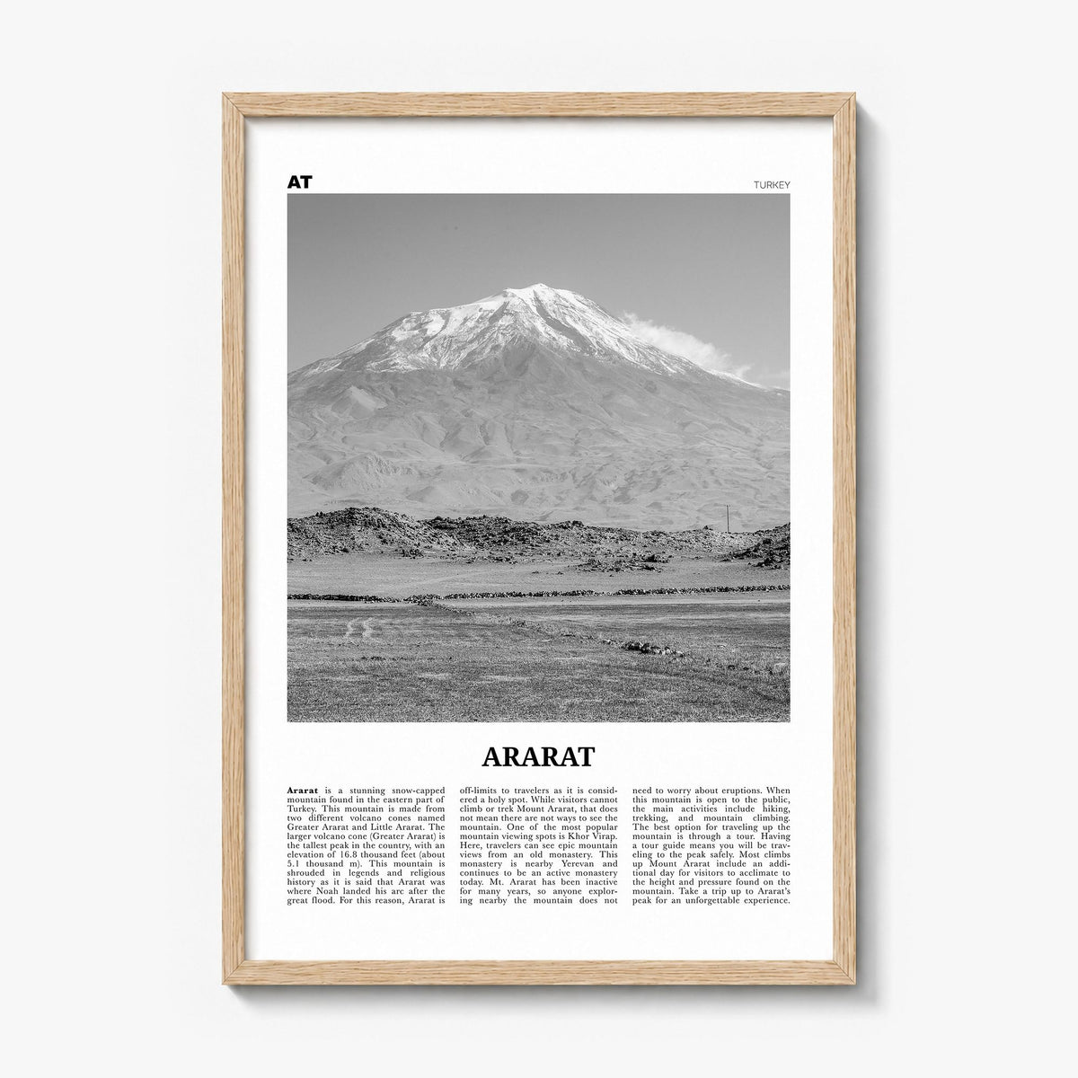 Ararat Newspaper Poster in a natural wood frame