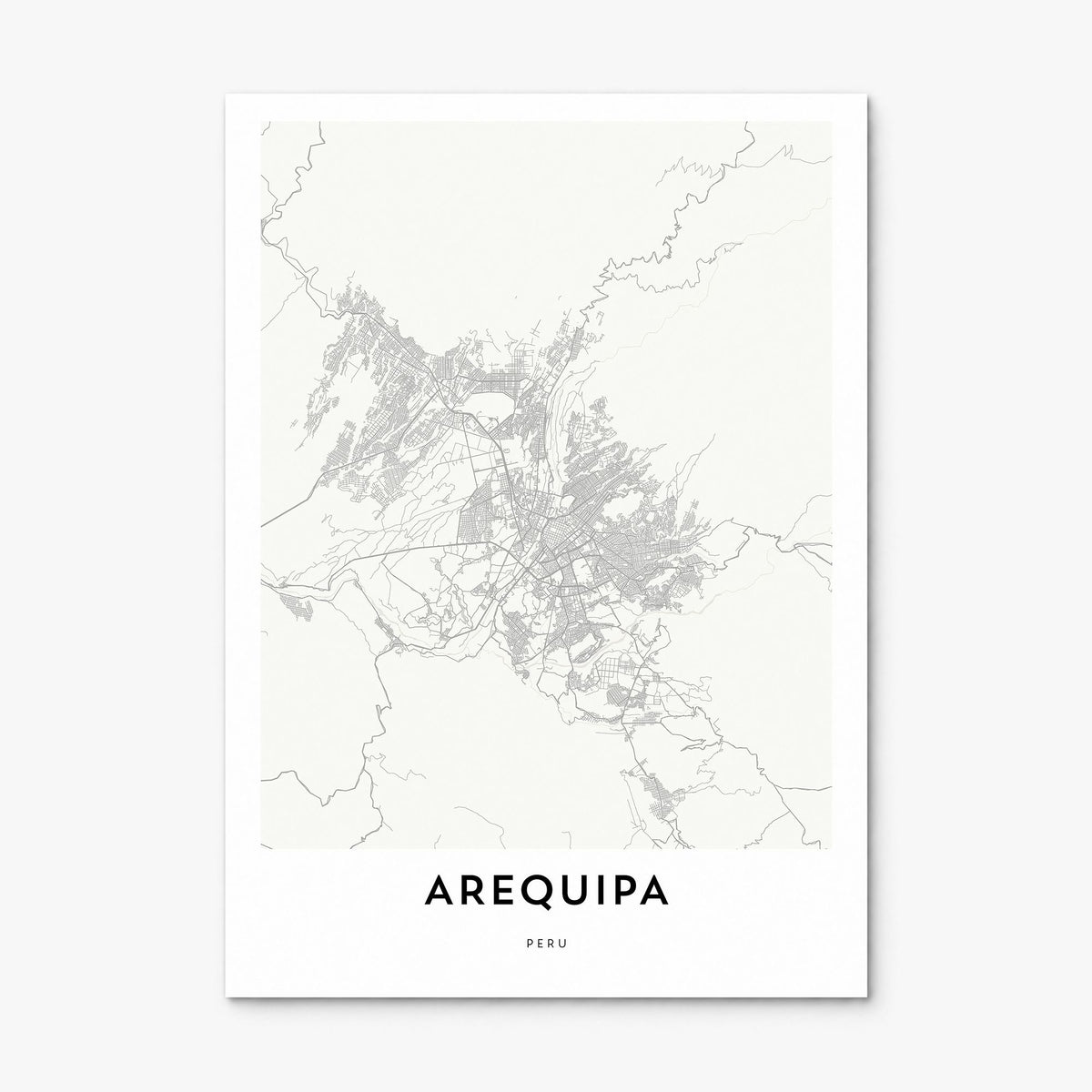 Arequipa Map Poster, print only (unframed)