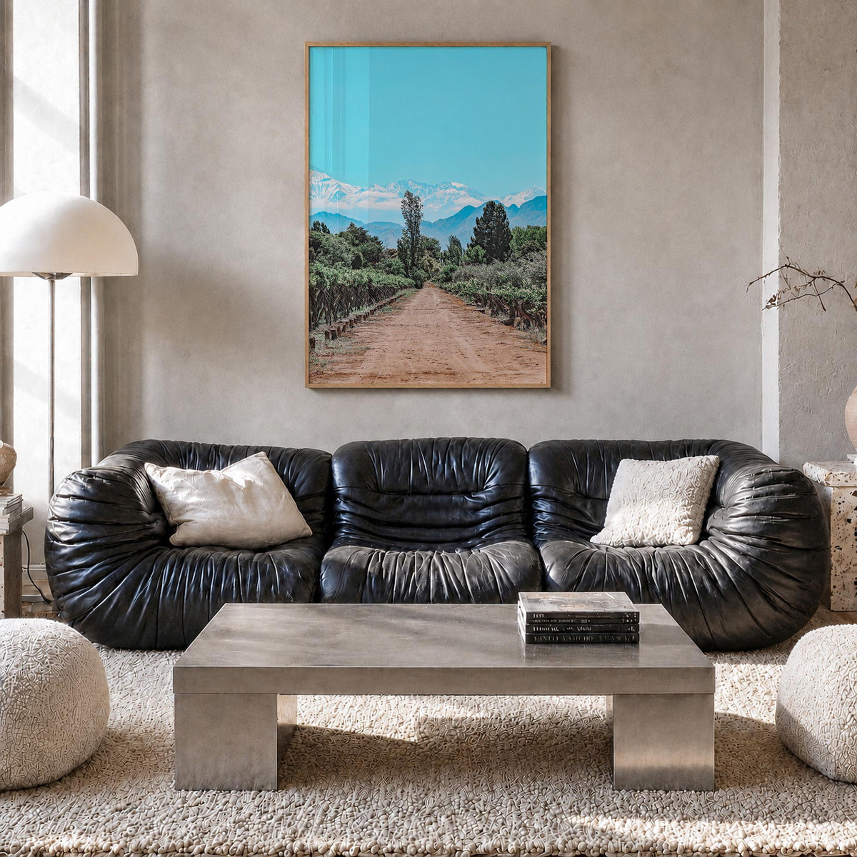 Argentina colorful photo poster of South America – vertical wall art in natural wood frame, hanging on wall