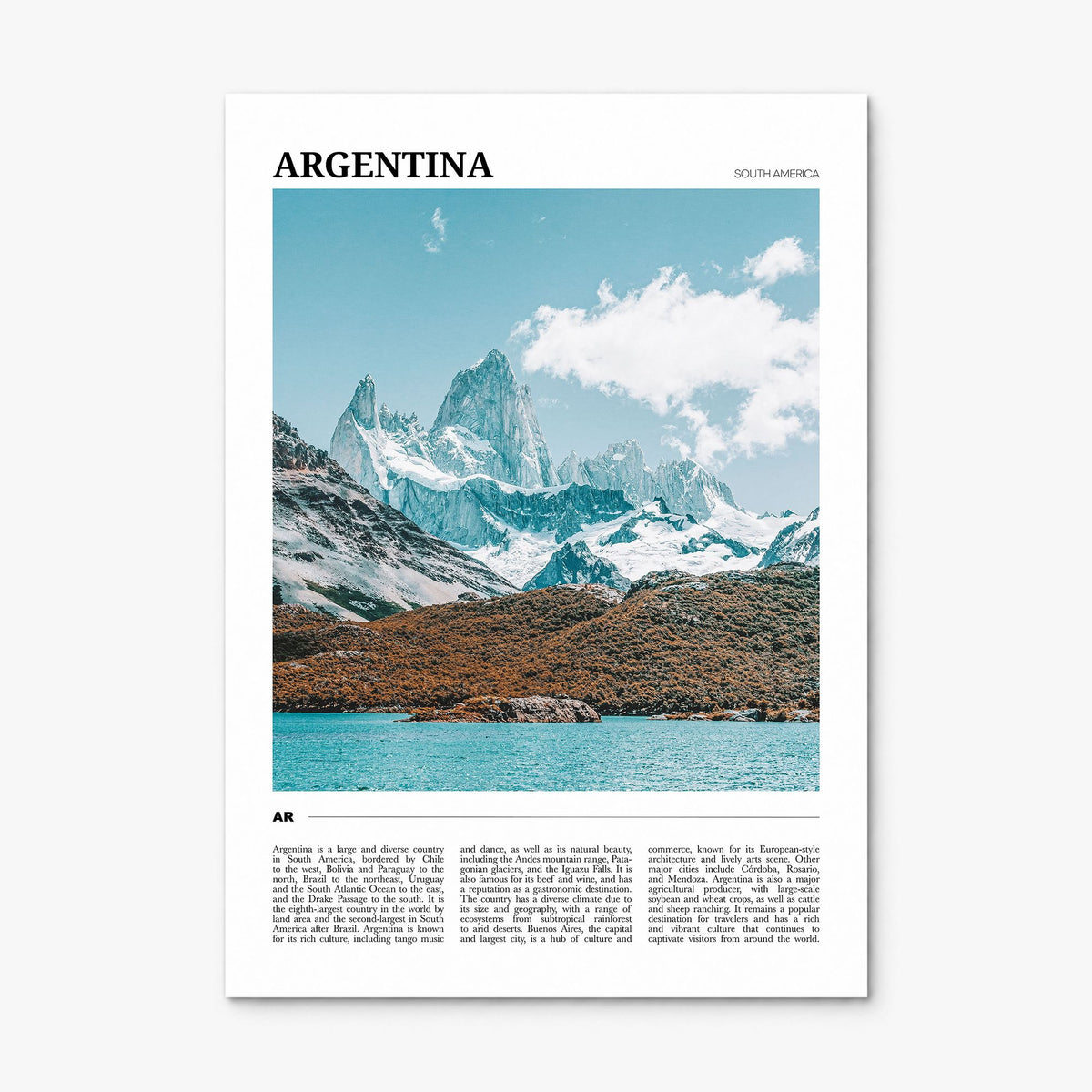 Argentina Travel Poster, print only (unframed)