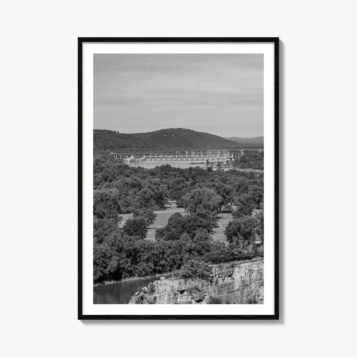 Arkansas no. 1 black & white photo poster of United States – vertical wall art, unframed print shown in interior mockup