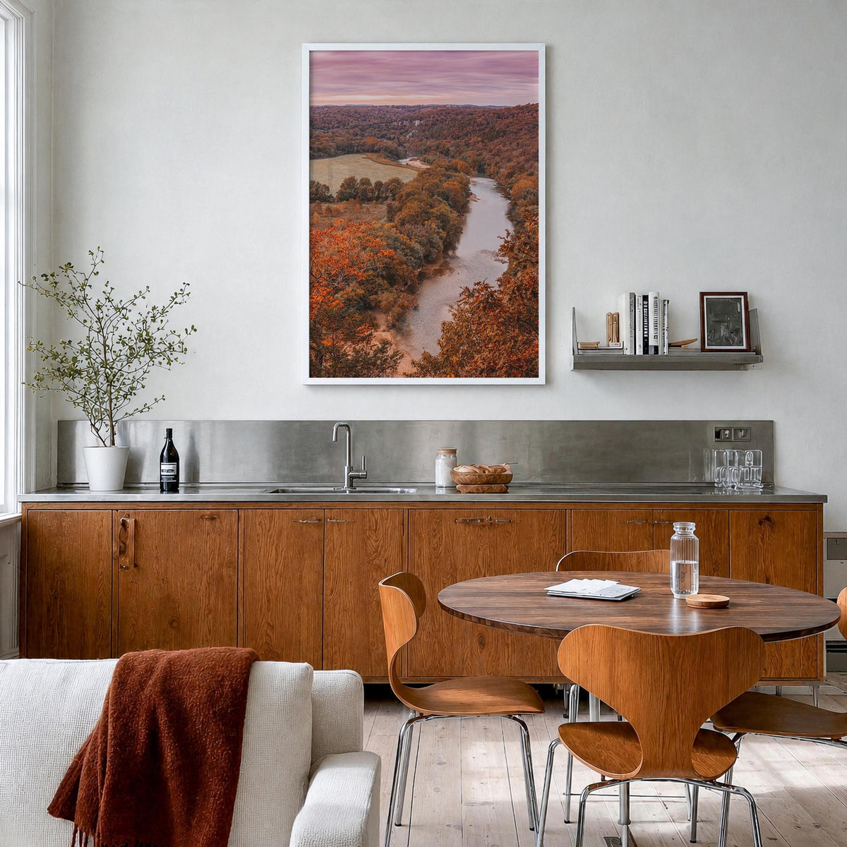 Arkansas no. 2 colorful photo poster of United States – vertical wall art in white wood frame, hanging on wall