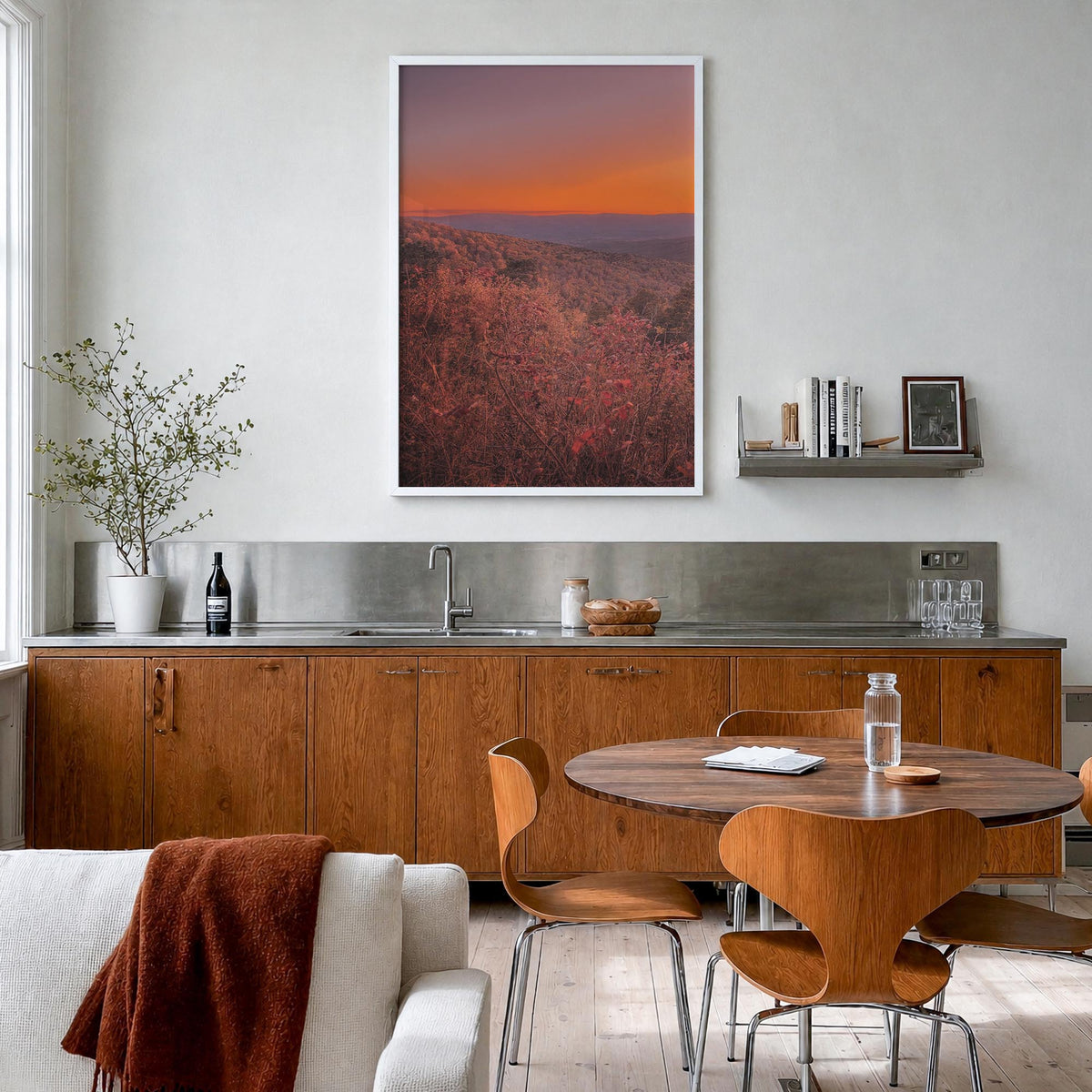Arkansas no. 3 colorful photo poster of United States – vertical wall art in white wood frame, hanging on wall