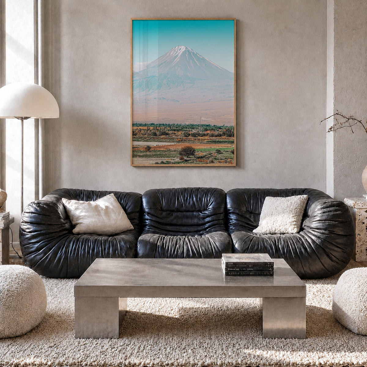 Armenia colorful photo poster of Asia – vertical wall art in natural wood frame, hanging on wall