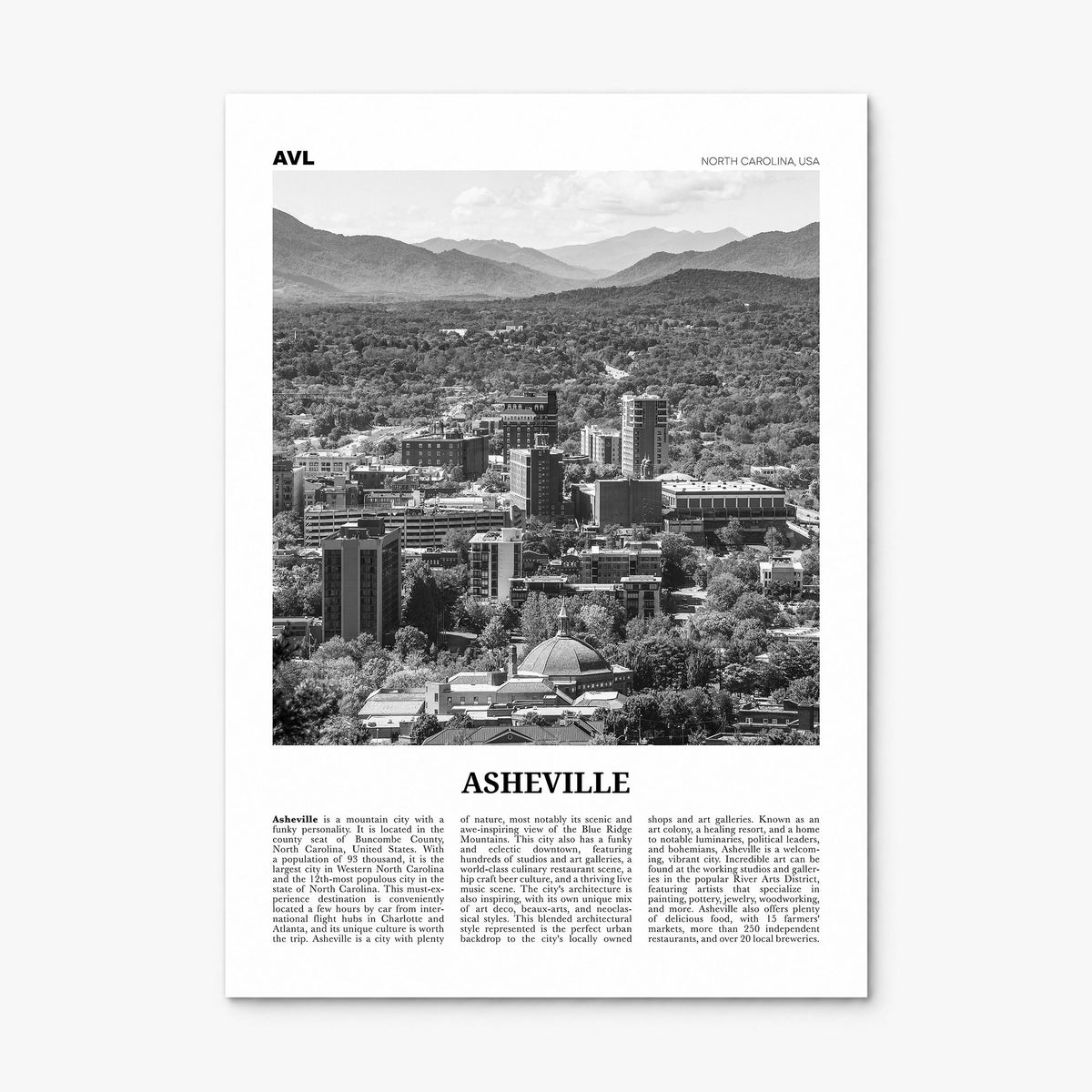 Asheville Newspaper No 1 Poster, print only (unframed)
