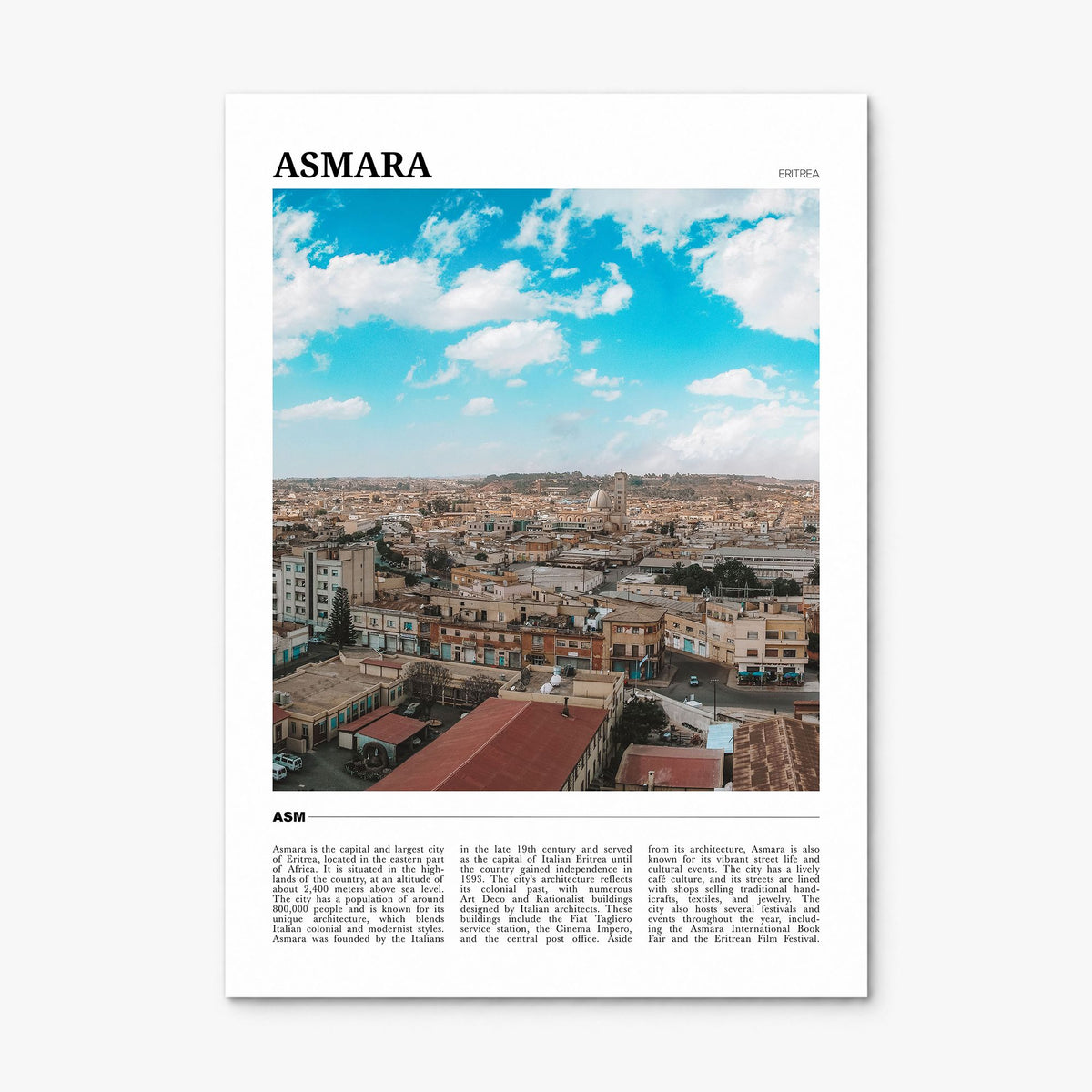 Asmara Travel No 1 Poster, print only (unframed)