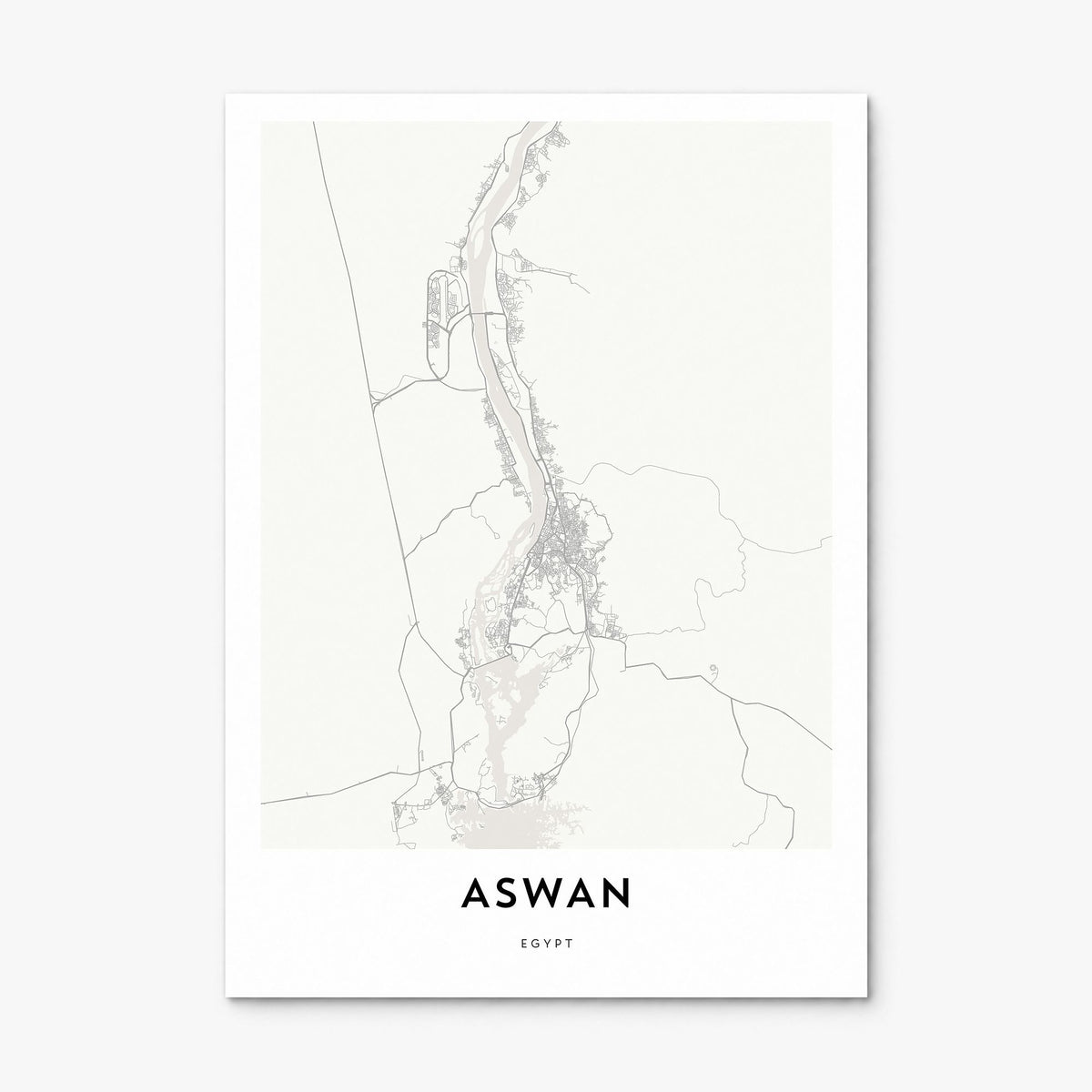 Aswan Map Poster, print only (unframed)