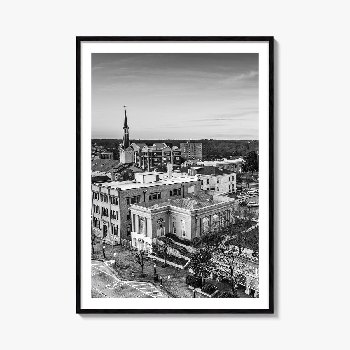 Athens, Georgia black & white photo poster of Georgia, USA – vertical wall art, unframed print shown in interior mockup