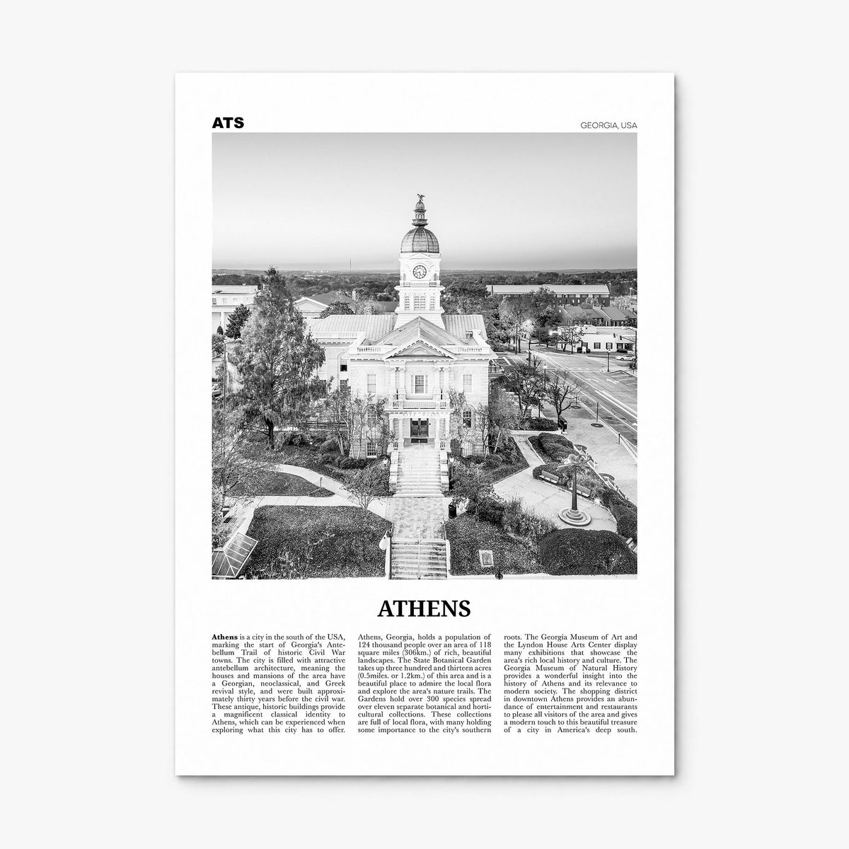 Athens, Georgia Newspaper Poster, print only (unframed)