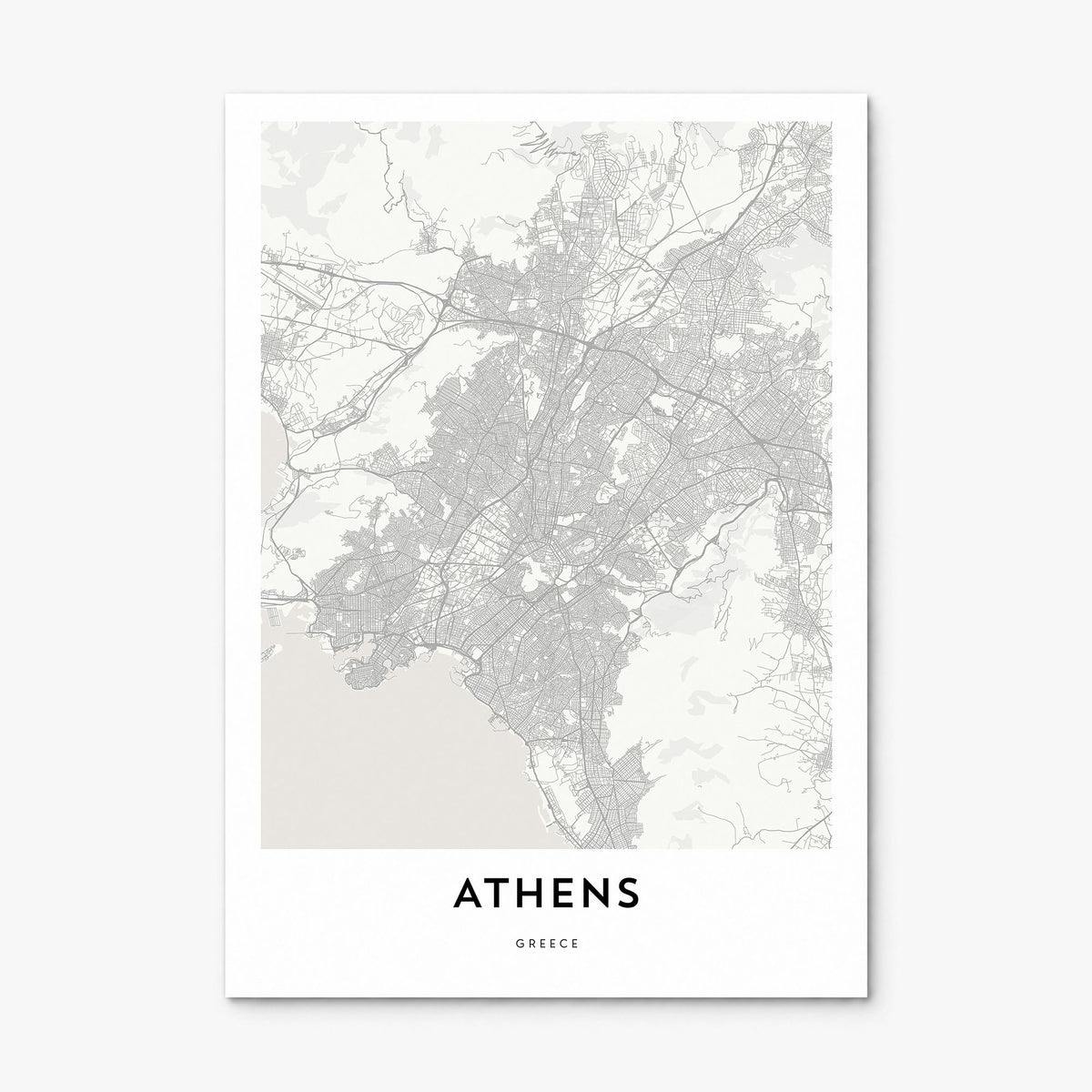 Athens, Greece Map Poster, print only (unframed)