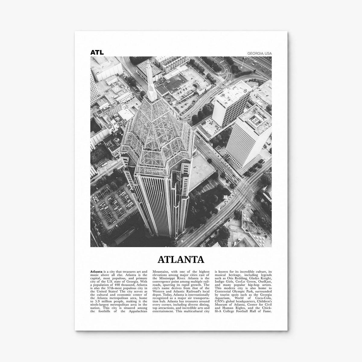 Atlanta Newspaper No 3 Poster, print only (unframed)