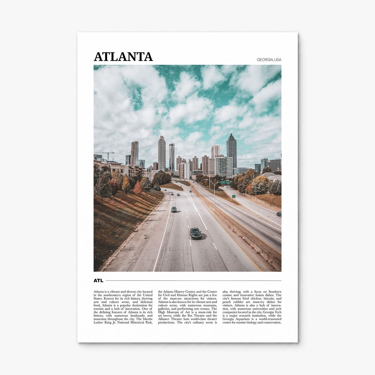 Atlanta Travel No 2 Poster, print only (unframed)