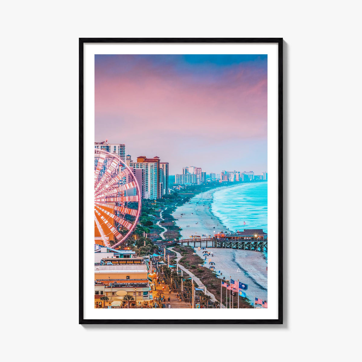 Atlantic City colorful photo poster of New Jersey, USA – vertical wall art, unframed print shown in interior mockup