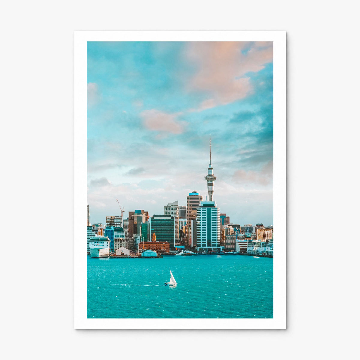 Auckland Photo Poster, print only (unframed), white border