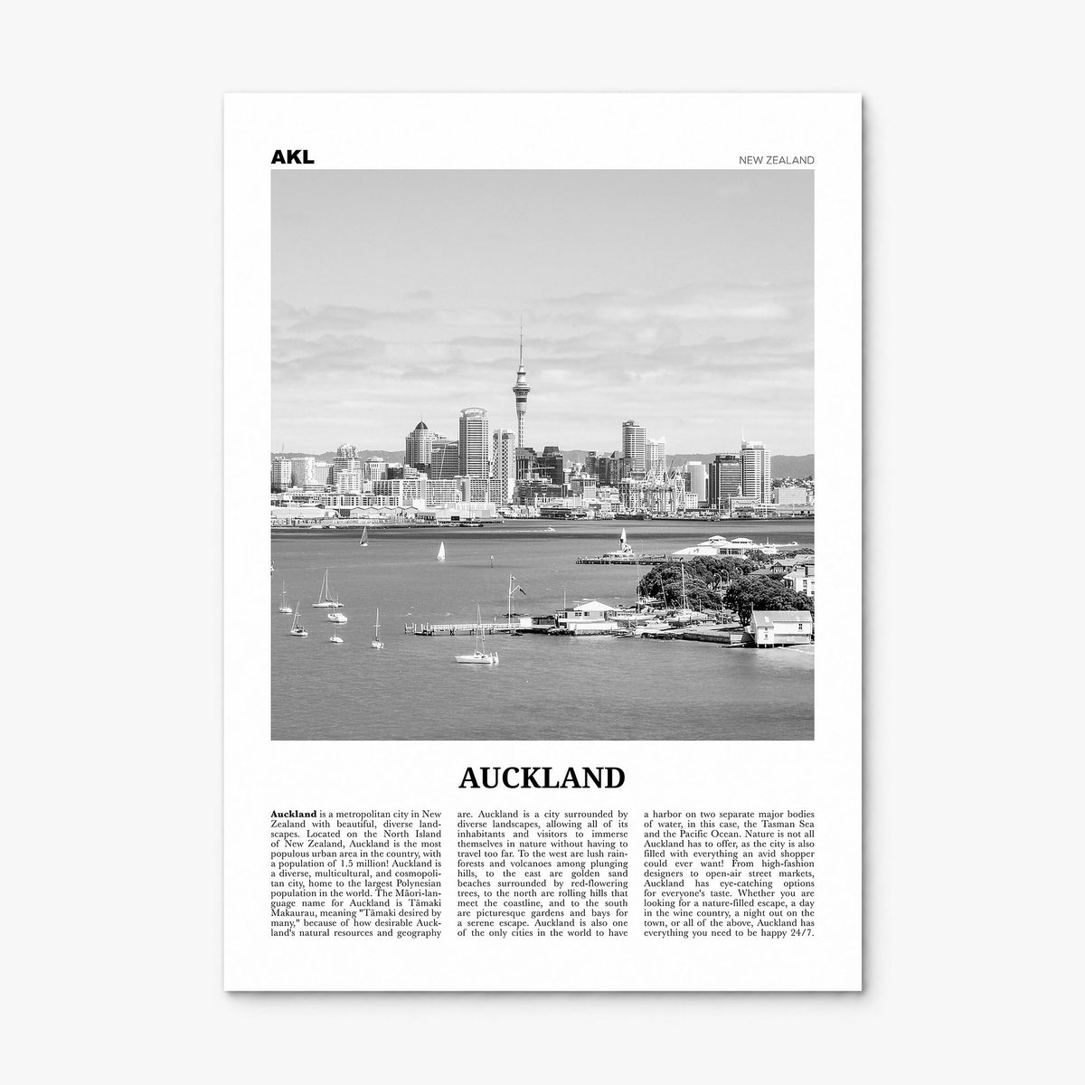 Auckland Newspaper No 1 Poster, print only (unframed)