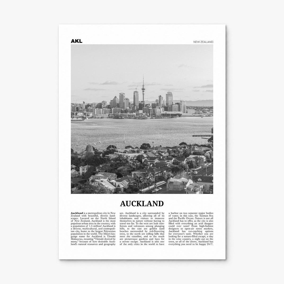 Auckland Newspaper No 2 Poster, print only (unframed)