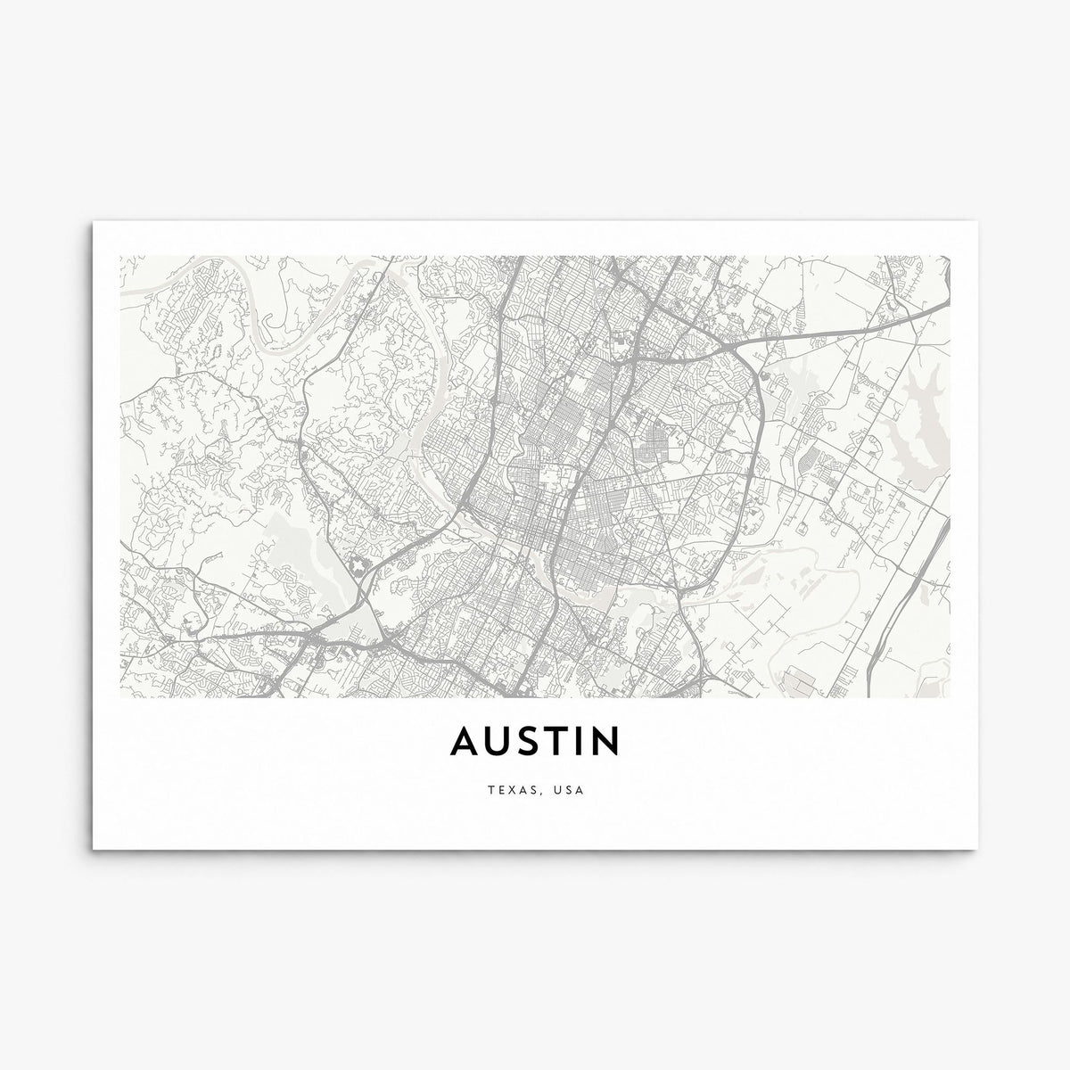 Austin Map Poster, print only (unframed)
