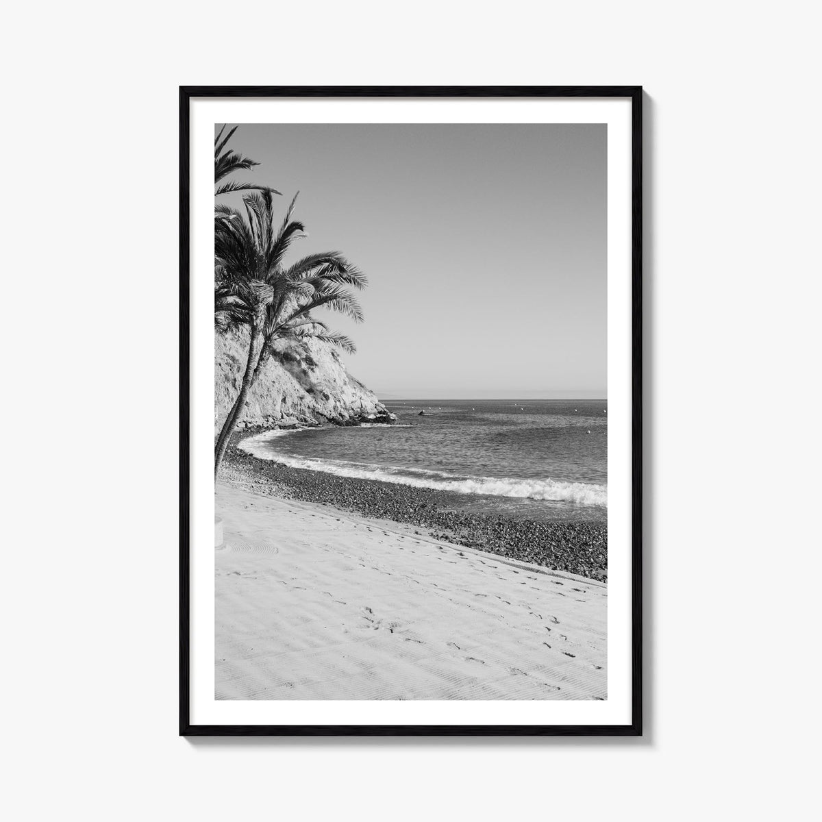 Avalon, California black & white photo poster of California, USA – vertical wall art, unframed print shown in interior mockup