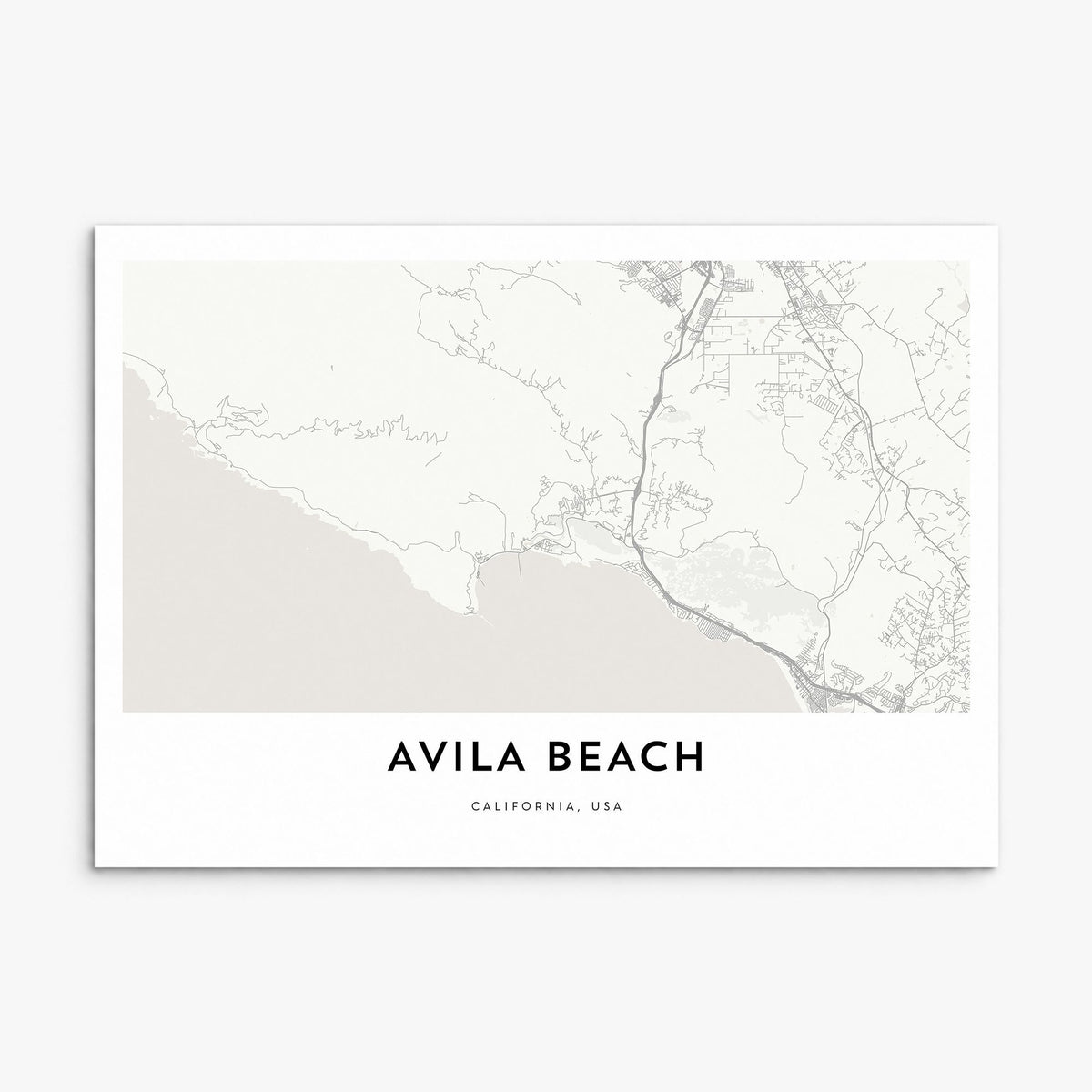 Avila Beach Map Poster, print only (unframed)