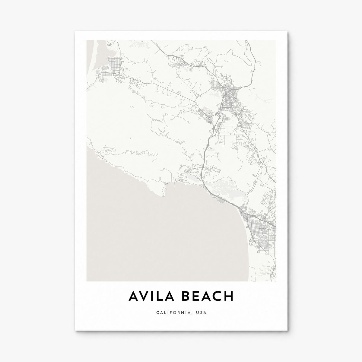 Avila Beach Map Poster, print only (unframed)