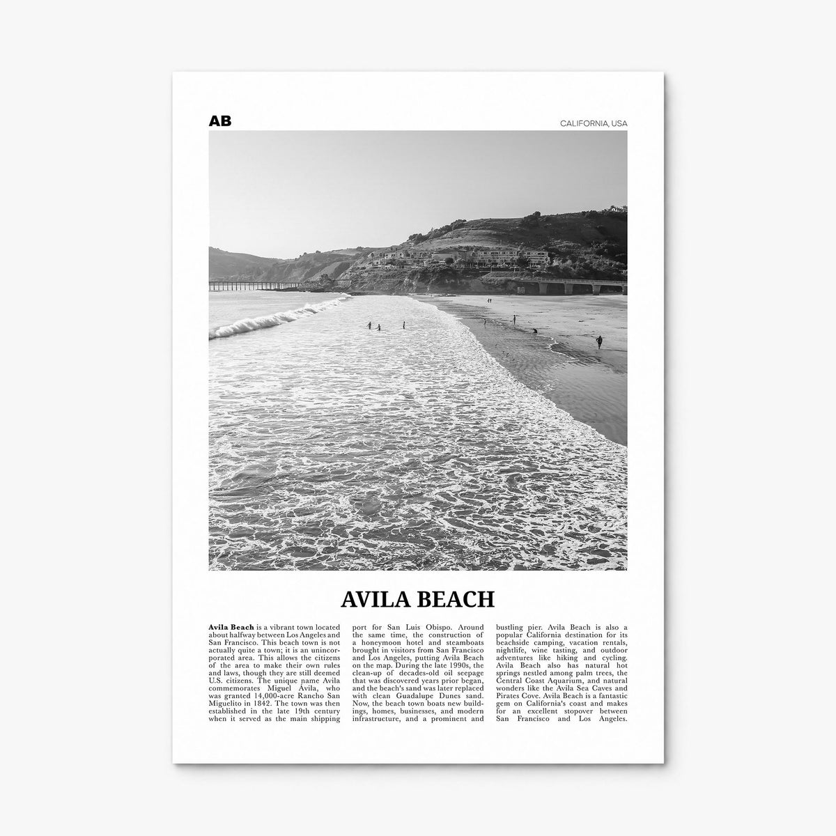 Avila Beach Newspaper No 1 Poster, print only (unframed)