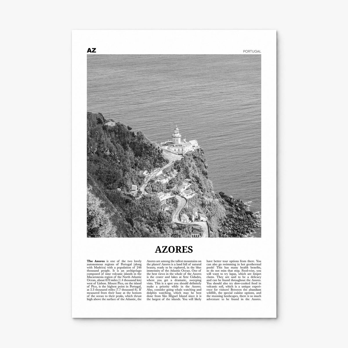 Azores Newspaper Poster, print only (unframed)