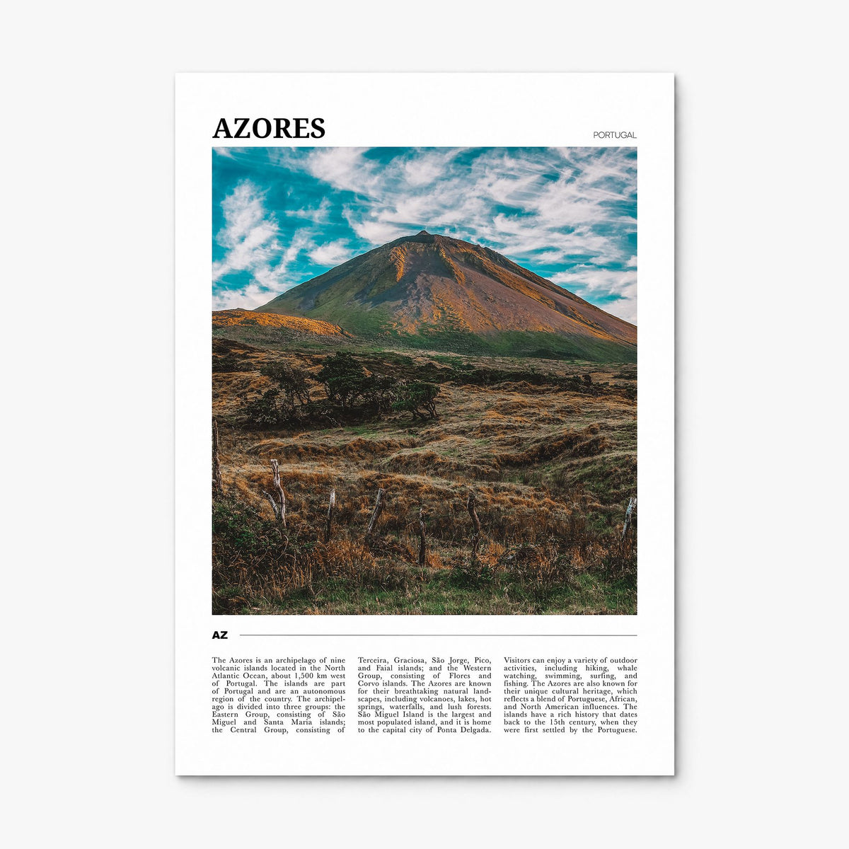 Azores Travel Poster, print only (unframed)