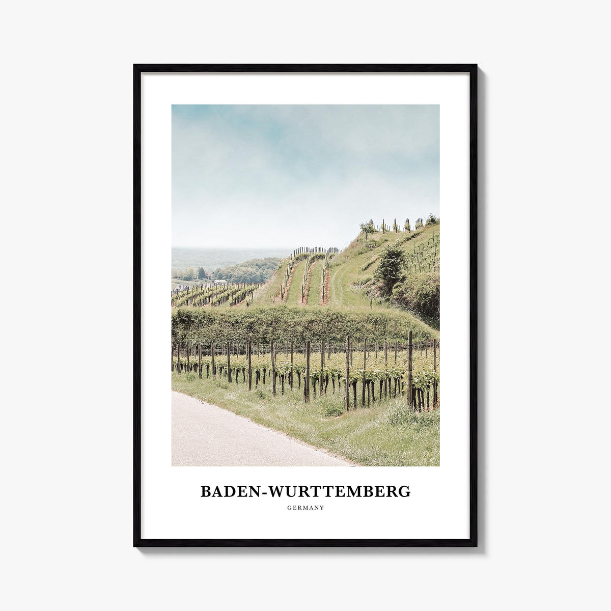Baden-Württemberg no. 2 colorful classic poster of Germany – vertical wall art, unframed print shown in interior mockup