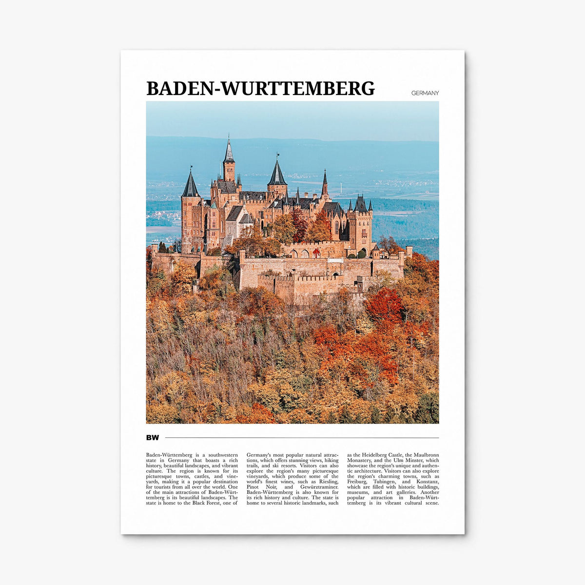 Baden-Württemberg Travel No 1 Poster, print only (unframed)