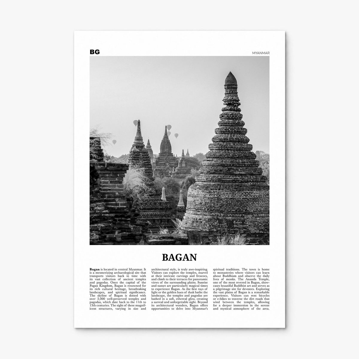Bagan Newspaper Poster, print only (unframed)