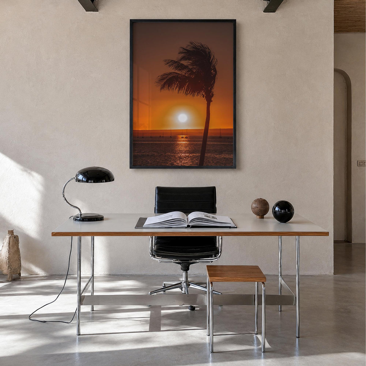 Baja California Sur no. 2 colorful photo poster of Mexico – vertical wall art in black wood frame, hanging on wall