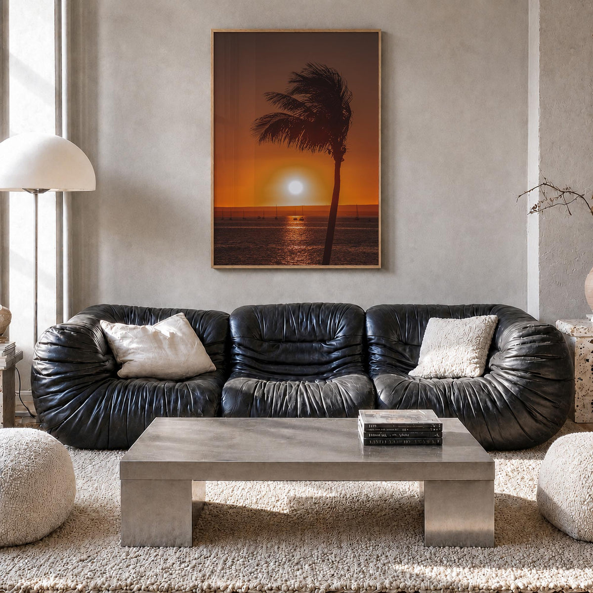 Baja California Sur no. 2 colorful photo poster of Mexico – vertical wall art in natural wood frame, hanging on wall
