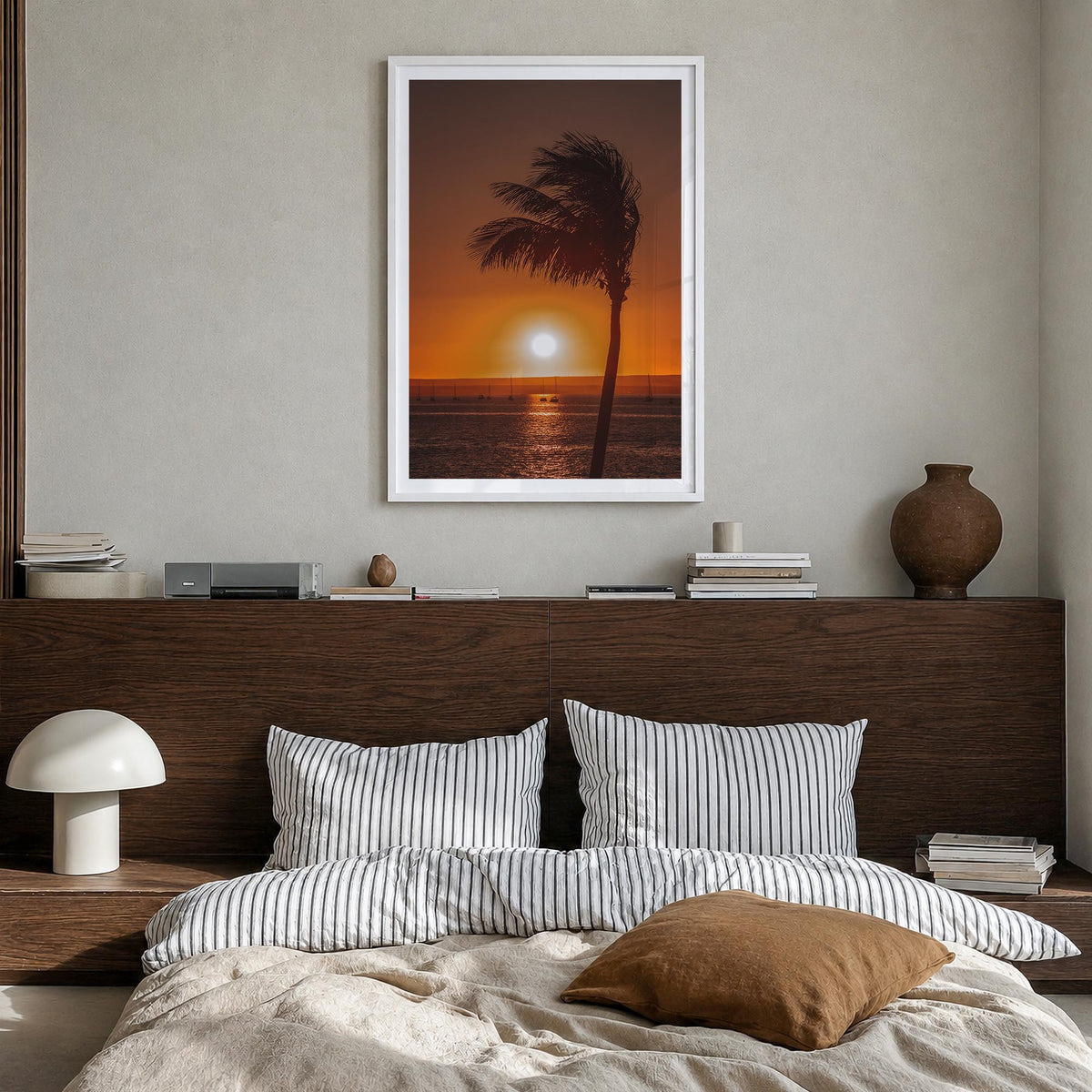 Baja California Sur no. 2 colorful photo poster of Mexico – vertical wall art in white wood frame with white border, hanging