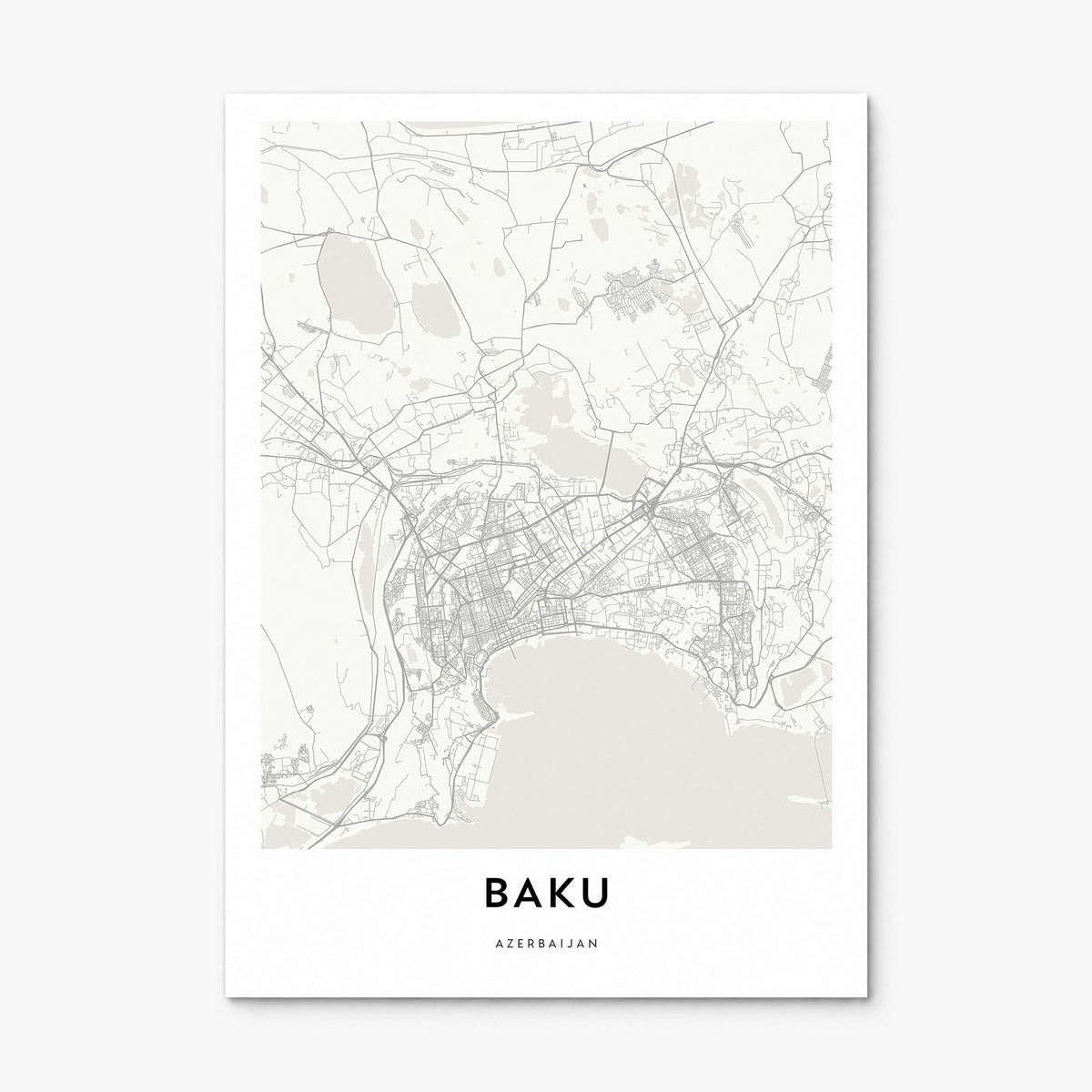 Baku Map Poster, print only (unframed)