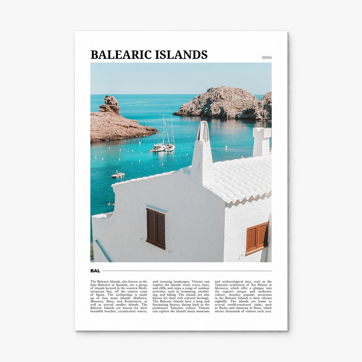 Balearic Islands Travel Poster, print only (unframed)
